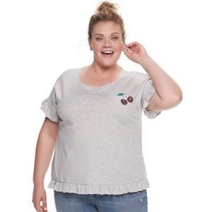 NWT Evri Embellished Ruffle top